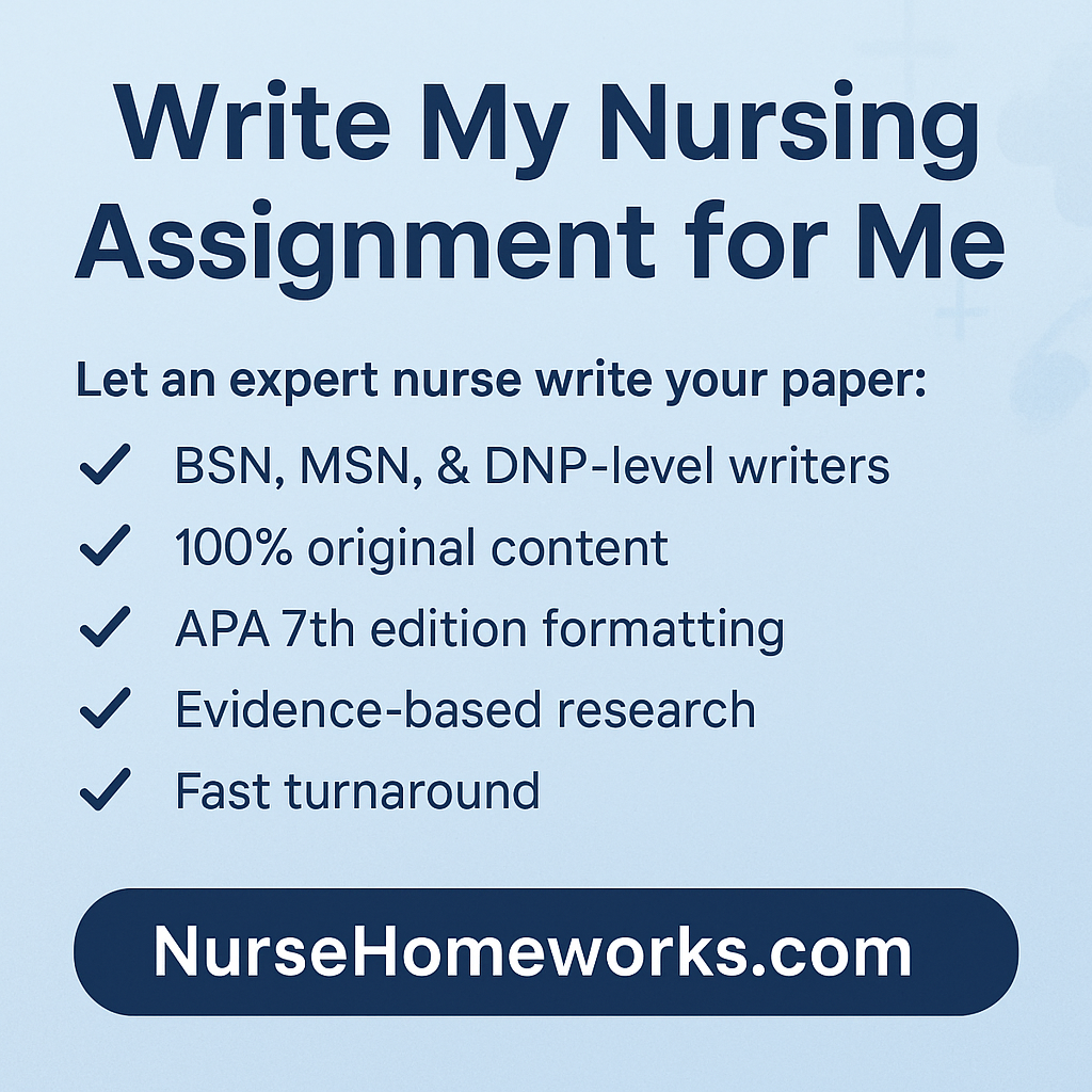 Write My Nursing Assignment for Me