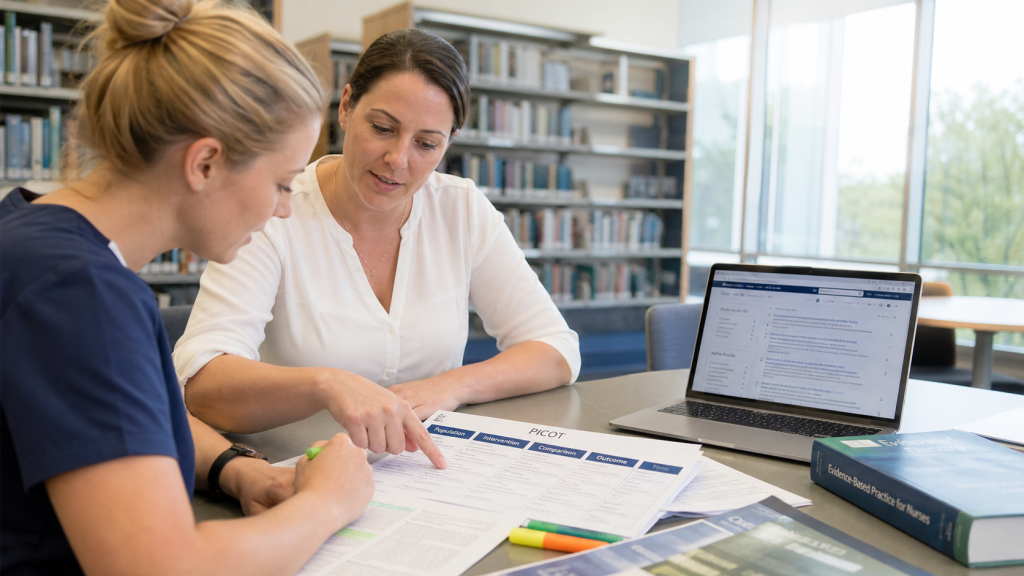 Evidence based practice tutoring for nursing students using a PICOT worksheet